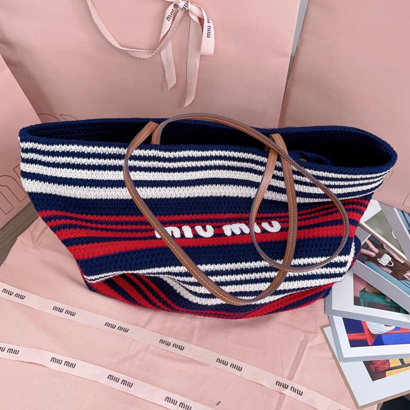 Miu Miu Crochet Tote Bag Navy 5BG228
