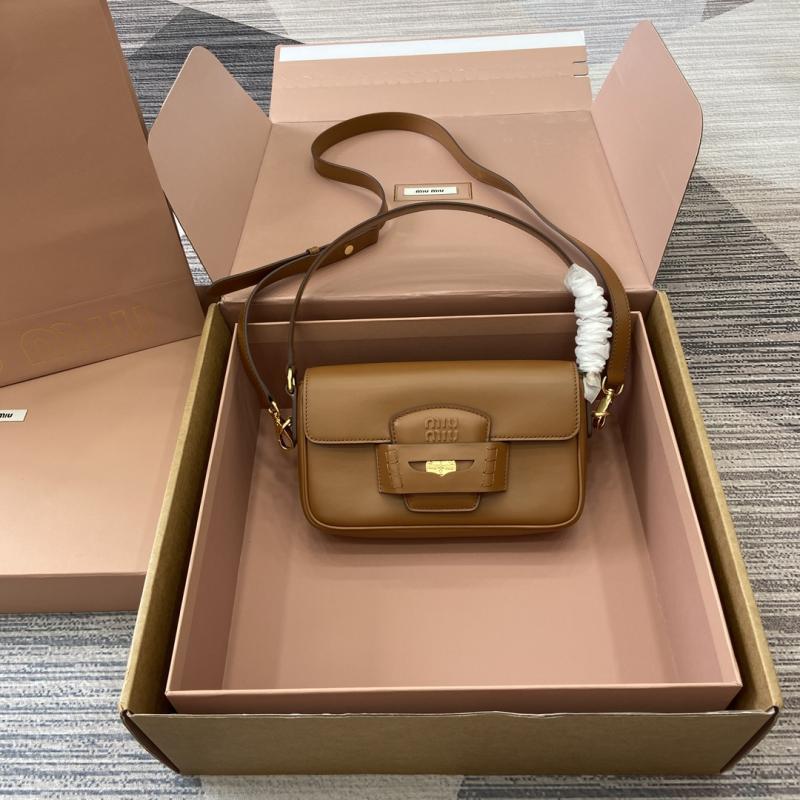 Miu Miu Penny Leather Bag Cognac 5BD270