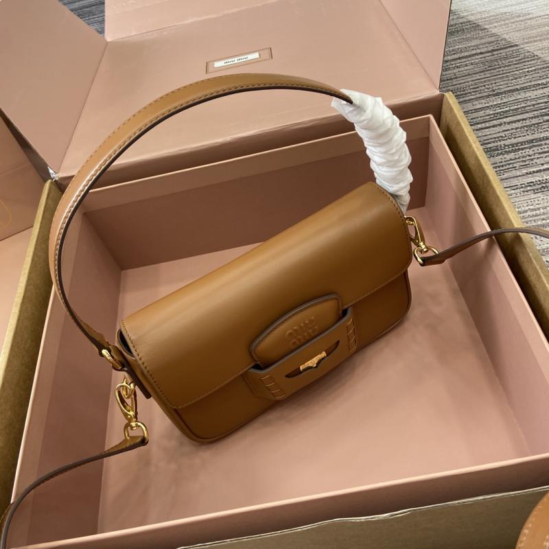 Miu Miu Penny Leather Bag Cognac 5BD270