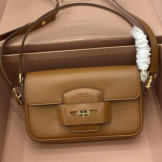 Miu Miu Penny Leather Bag Cognac 5BD270