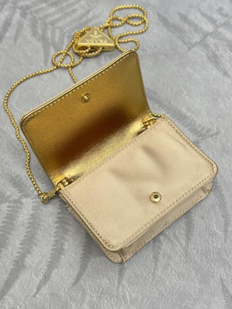 Prada Cardholder with shoulder strap Beige 1MR024