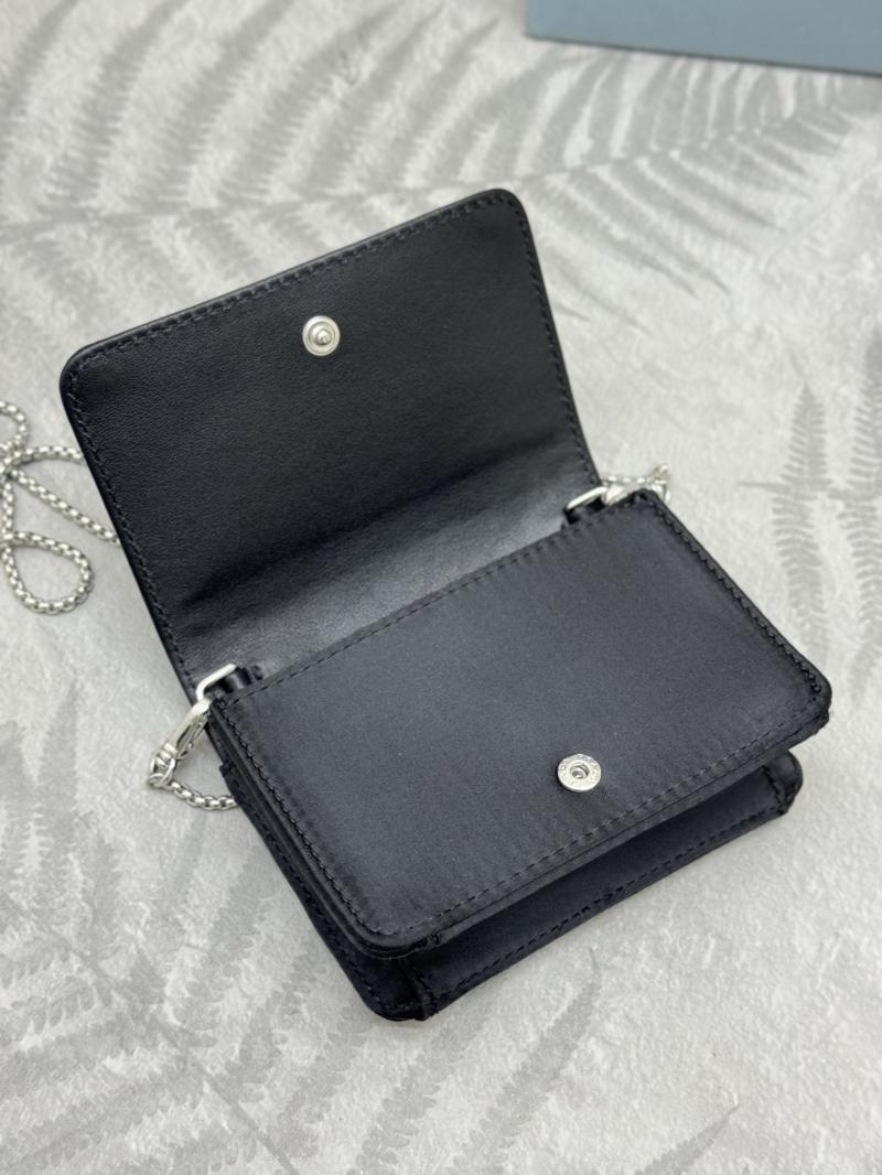 Prada Cardholder with shoulder strap Black 1MR024