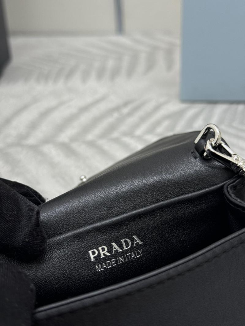 Prada Cardholder with shoulder strap Black 1MR024