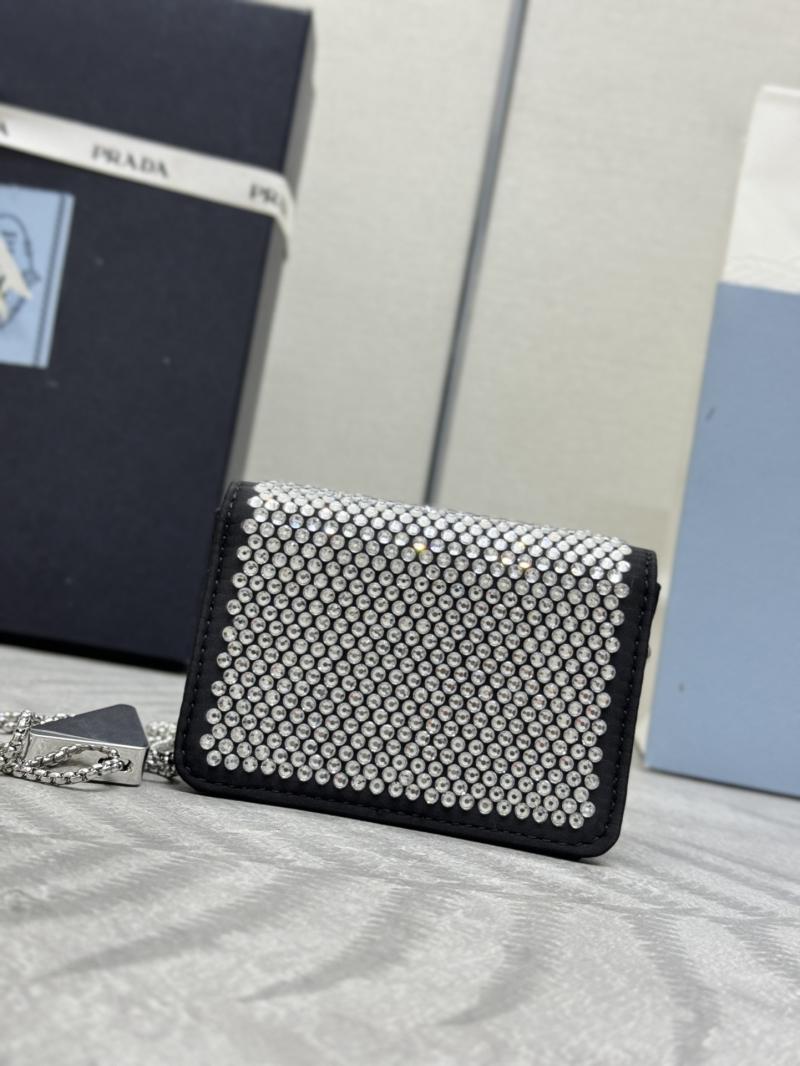 Prada Cardholder with shoulder strap Crystal 1MR024