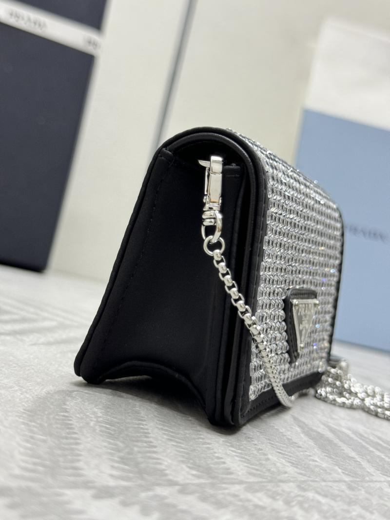 Prada Cardholder with shoulder strap Crystal 1MR024