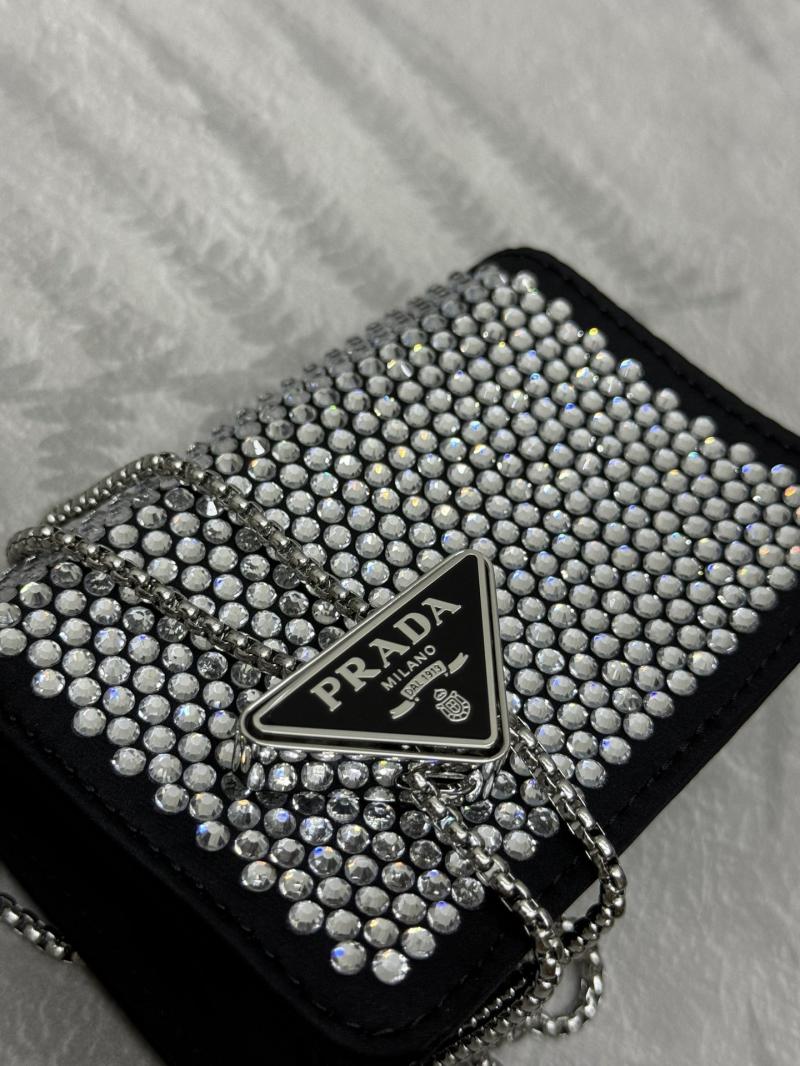 Prada Cardholder with shoulder strap Crystal 1MR024