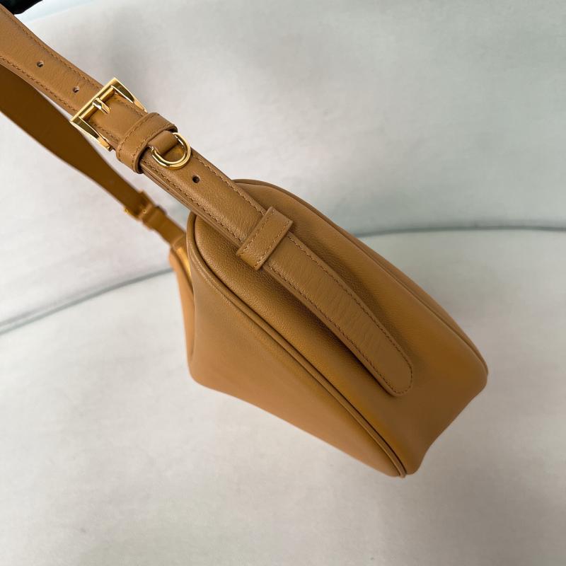 Prada Demi-lune large leather shoulder bag Brown 1BC255