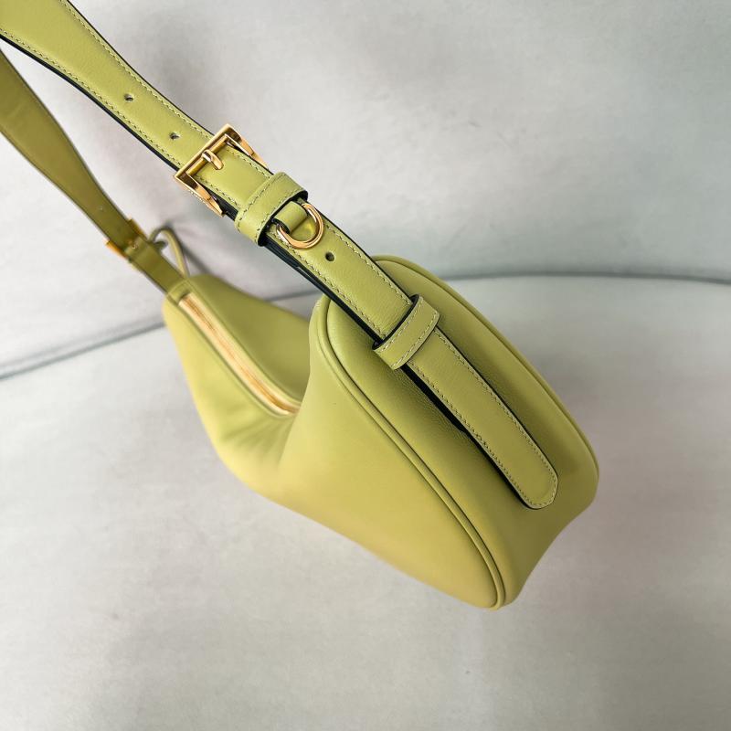 Prada Demi-lune large leather shoulder bag Pistachio 1BC255