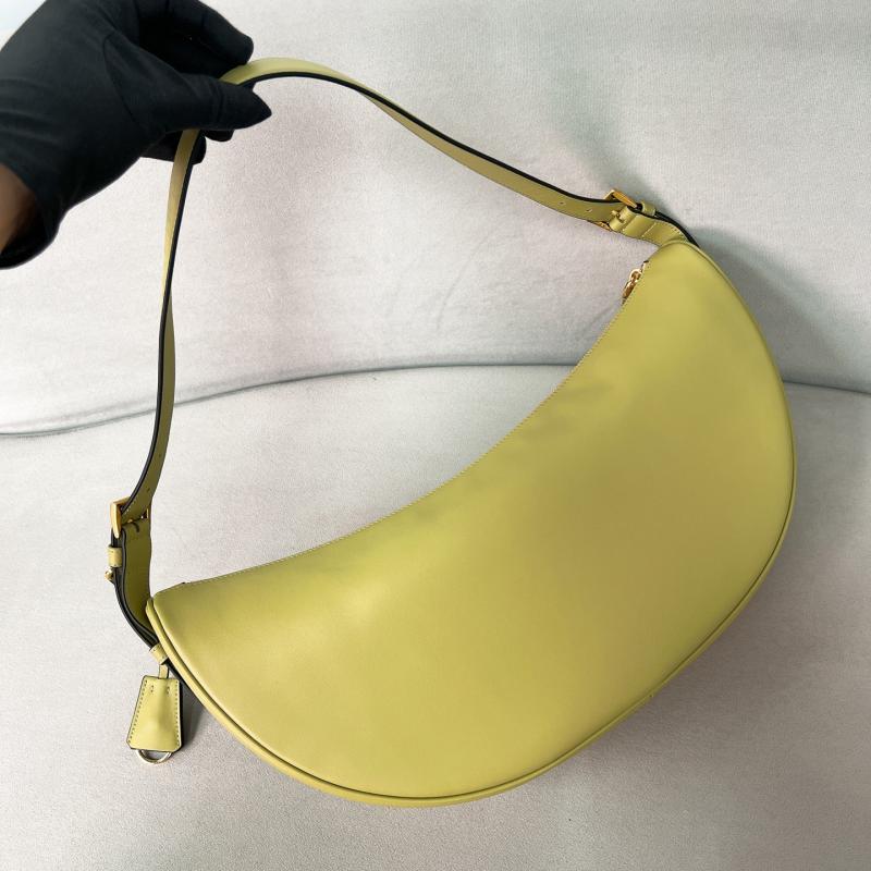Prada Demi-lune large leather shoulder bag Pistachio 1BC255