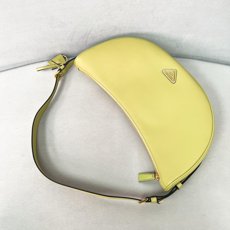 Prada Demi-lune large leather shoulder bag Pistachio 1BC255