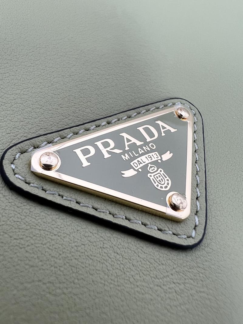 Prada Demi-lune large leather shoulder bag Pistachio 1BC255