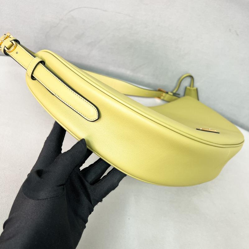 Prada Demi-lune large leather shoulder bag Pistachio 1BC255