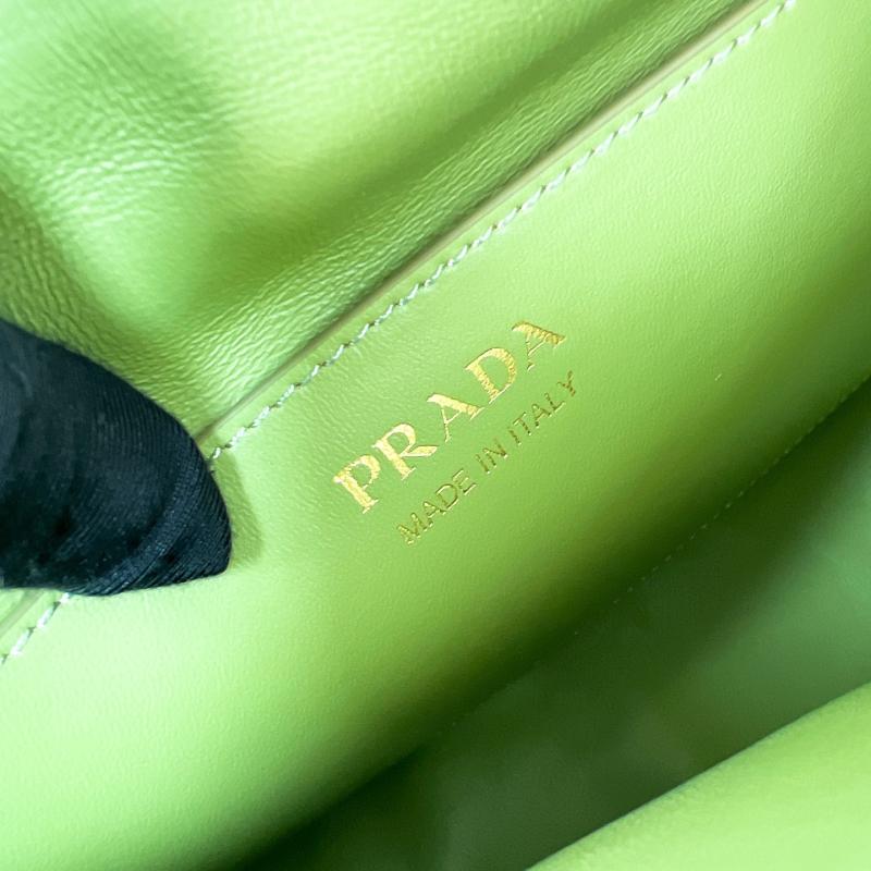 Prada Demi-lune large leather shoulder bag Pistachio 1BC255