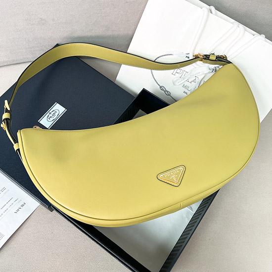 Prada Demi-lune large leather shoulder bag Pistachio 1BC255