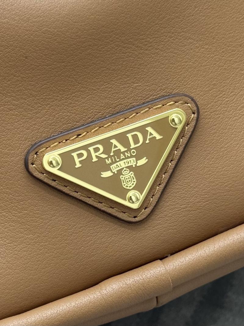 Prada Leather Bucket Bag Camel 1BE087