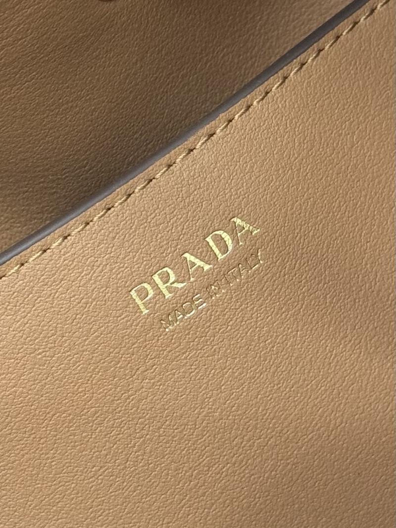 Prada Leather Bucket Bag Camel 1BE087