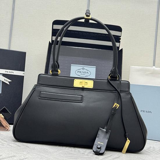 Prada Medium leather tote bag Black 1BG569