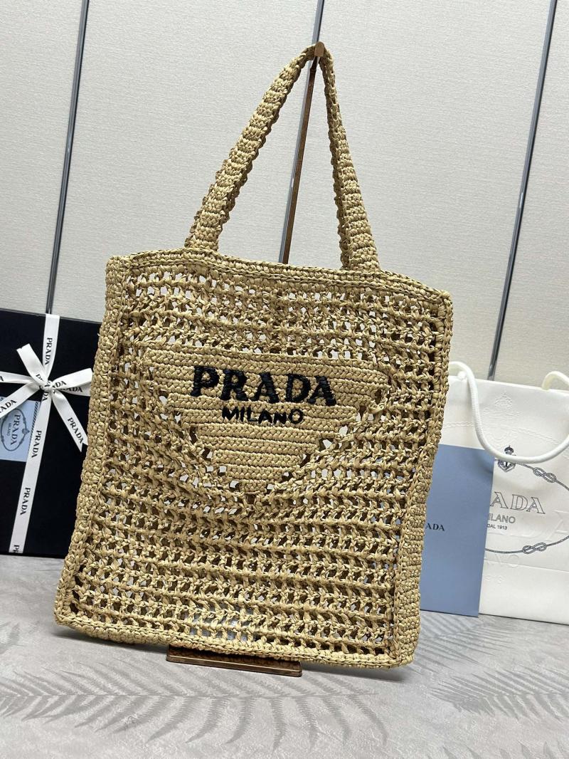 Prada Raffia Crochet tote bag Natural 1BG393