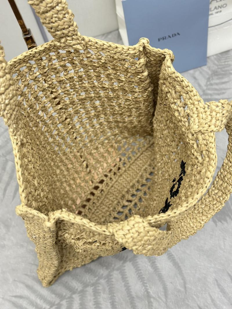 Prada Raffia Crochet tote bag Natural 1BG393