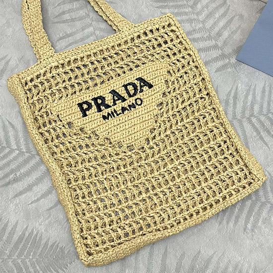Prada Raffia Crochet tote bag Natural 1BG393