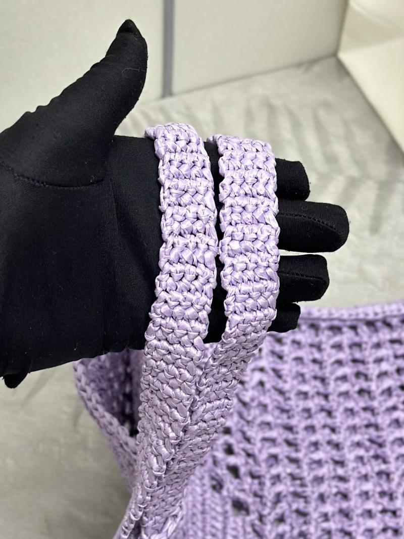 Prada Raffia Crochet tote bag Purple 1BG393
