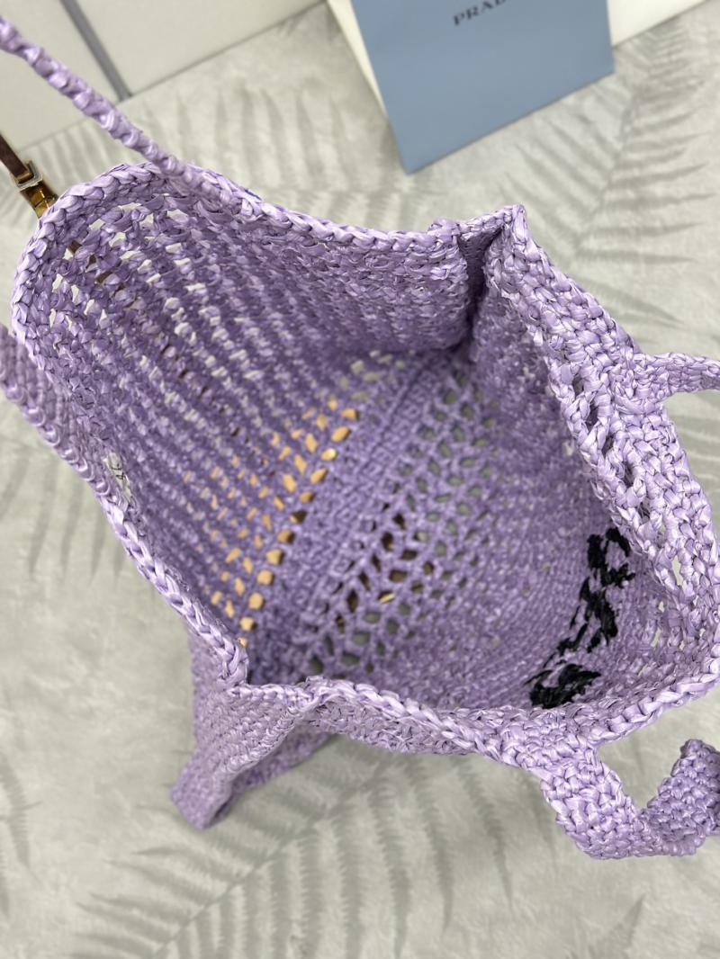 Prada Raffia Crochet tote bag Purple 1BG393