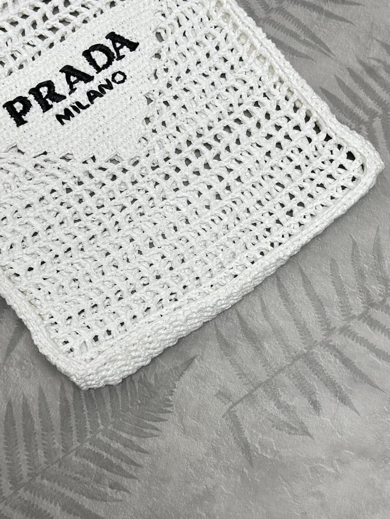 Prada Raffia Crochet tote bag White 1BG393