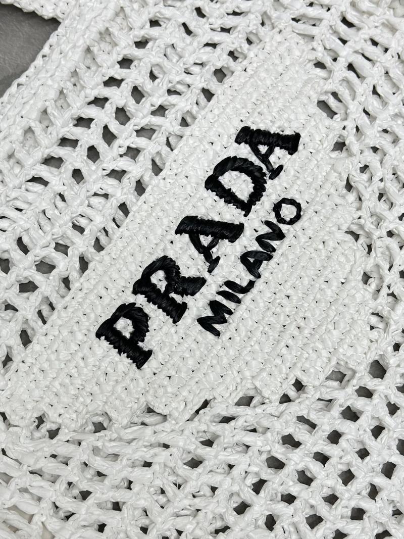 Prada Raffia Crochet tote bag White 1BG393