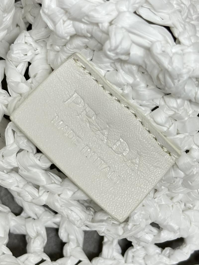 Prada Raffia Crochet tote bag White 1BG393