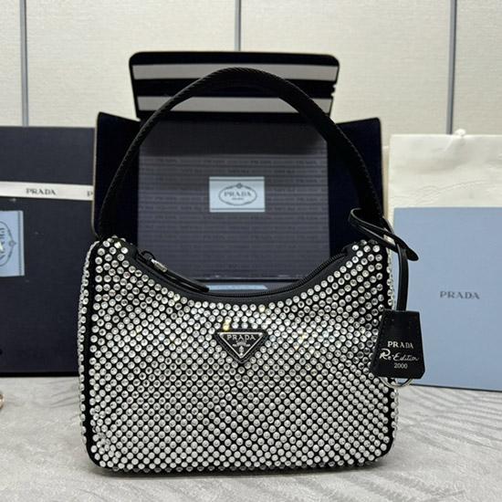 Prada Re-Edition 2000 mini-bag with crystals 1NE515