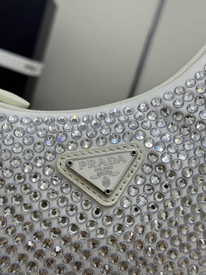 Prada Re-Edition 2000 mini-bag with crystals White 1NE515