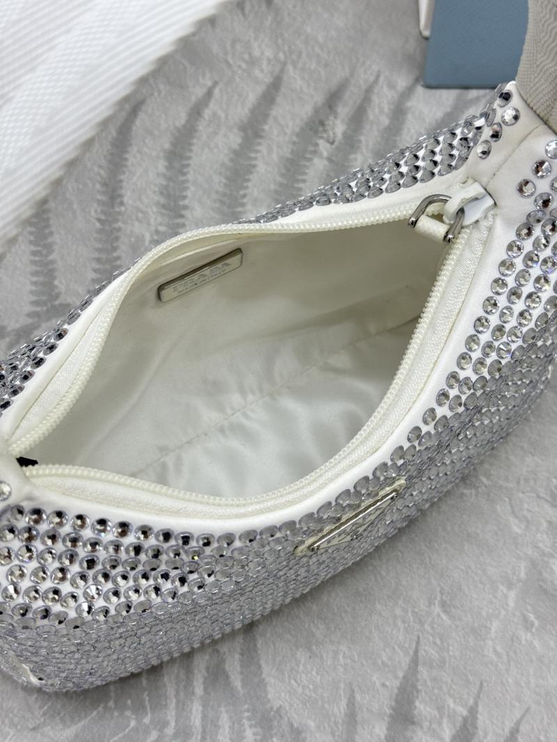 Prada Re-Edition 2000 mini-bag with crystals White 1NE515