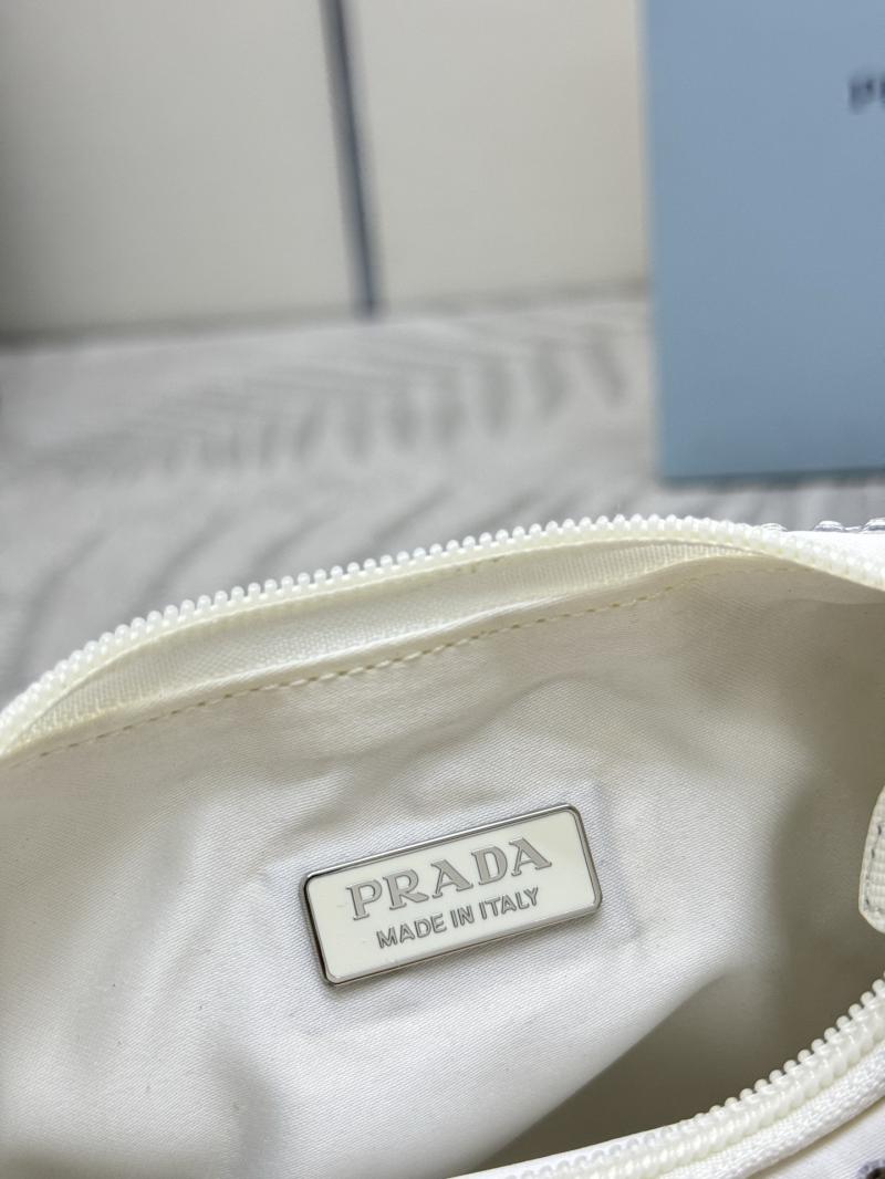 Prada Re-Edition 2000 mini-bag with crystals White 1NE515