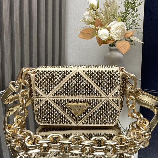 Prada Satin Mini-bag With Crystals Beige 1BD329