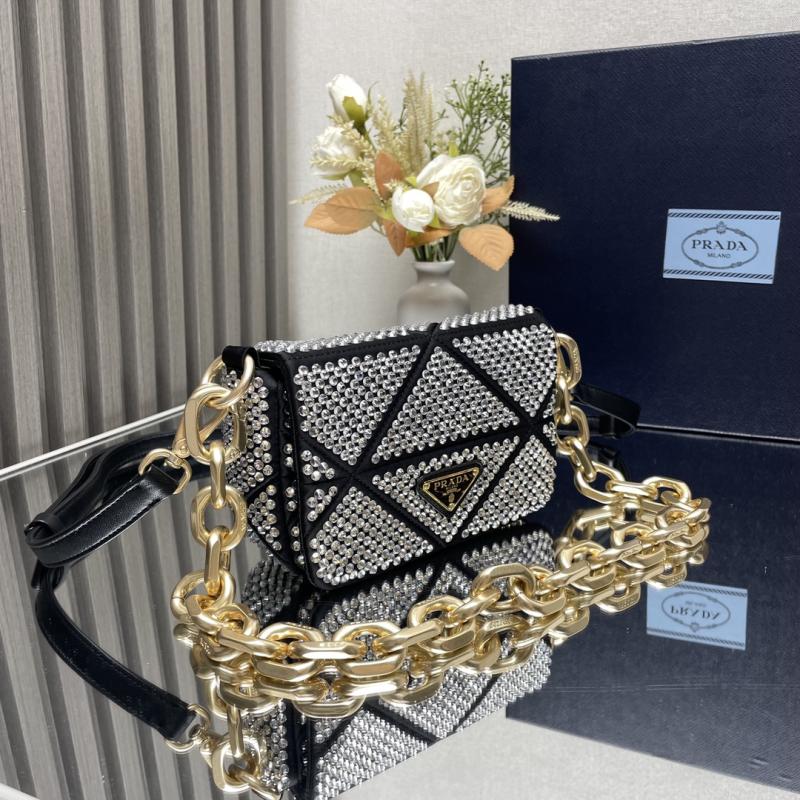 Prada Satin Mini-bag With Crystals Black 1BD329