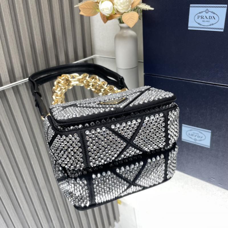 Prada Satin Mini-bag With Crystals Black 1BD329