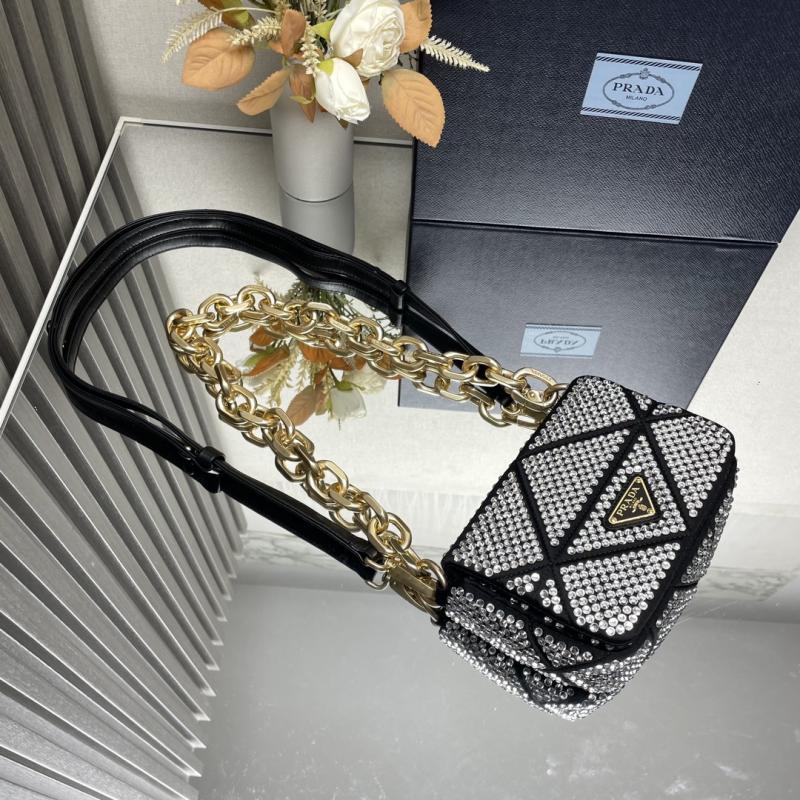 Prada Satin Mini-bag With Crystals Black 1BD329