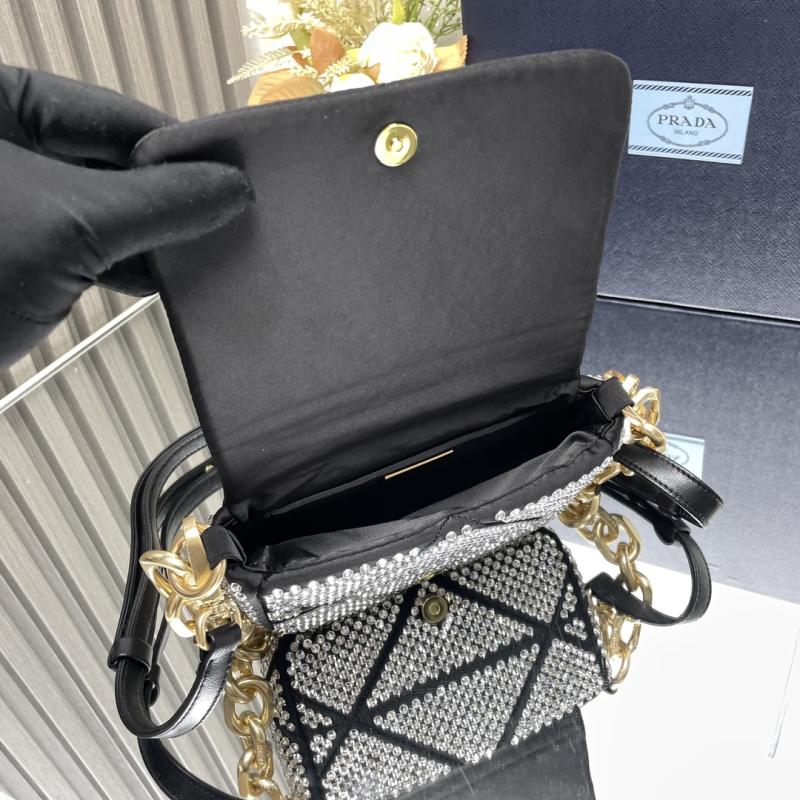 Prada Satin Mini-bag With Crystals Black 1BD329