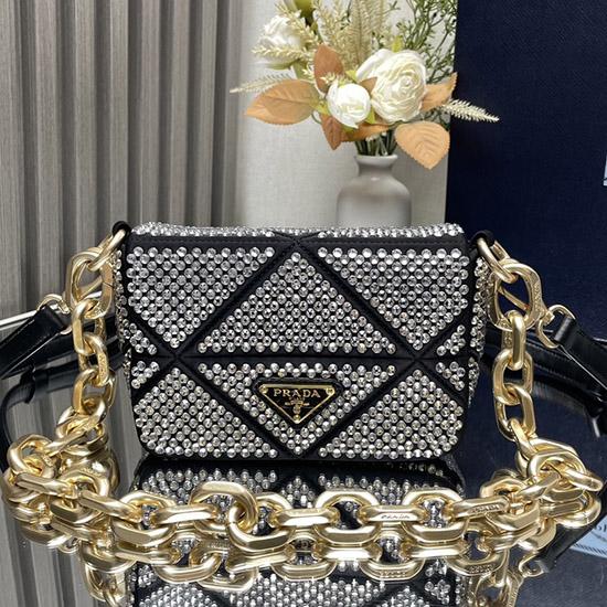 Prada Satin Mini-bag With Crystals Black 1BD329