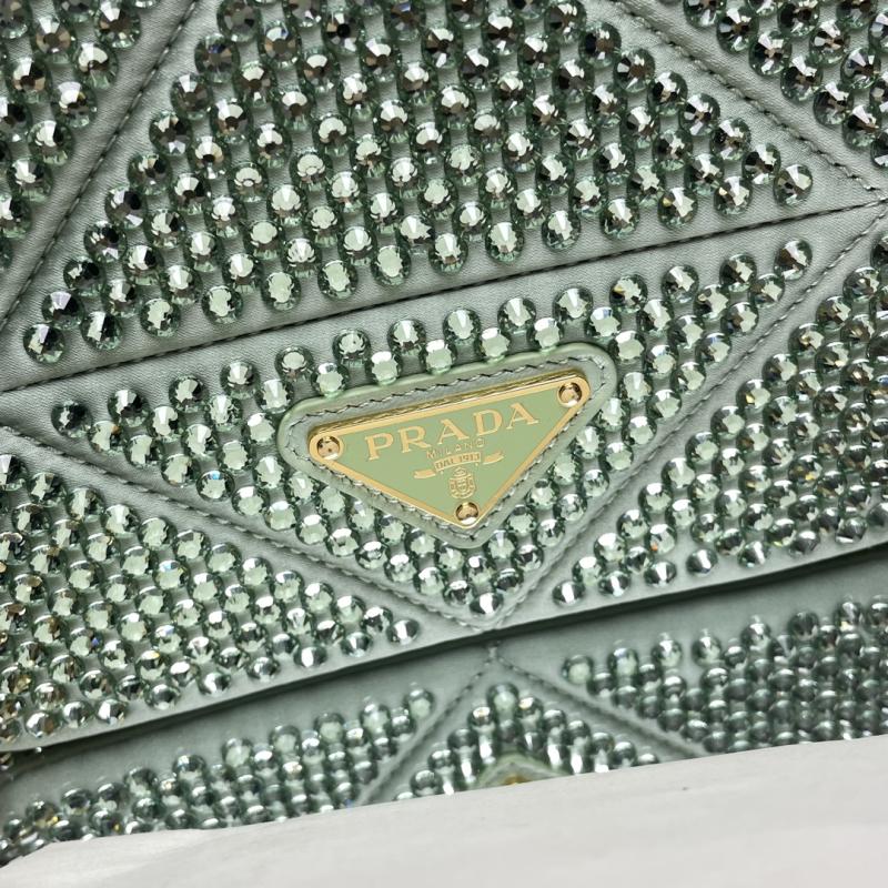Prada Satin Mini-bag With Crystals Green 1BD329