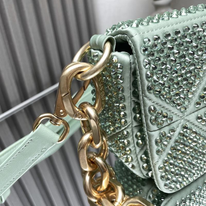 Prada Satin Mini-bag With Crystals Green 1BD329