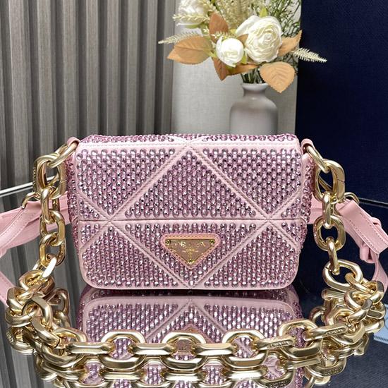 Prada Satin Mini-bag With Crystals Pink 1BD329