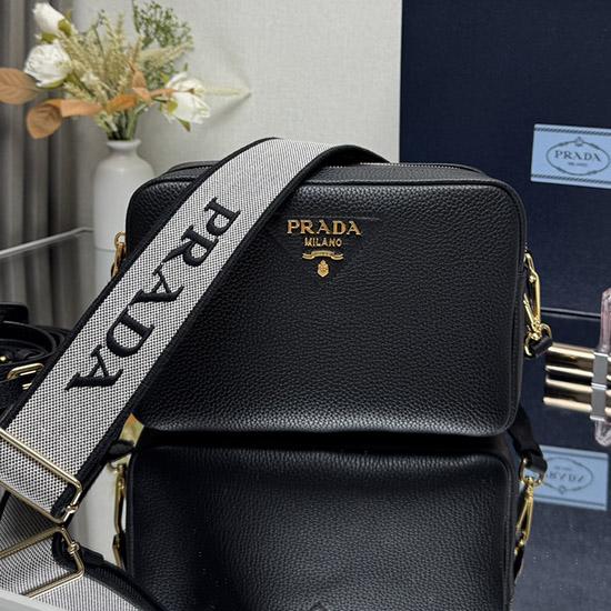Prada Small leather shoulder bag Black 1BH082
