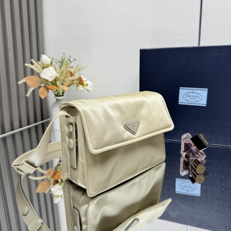Prada Small padded Re-Nylon shoulder bag Beige 1BD313