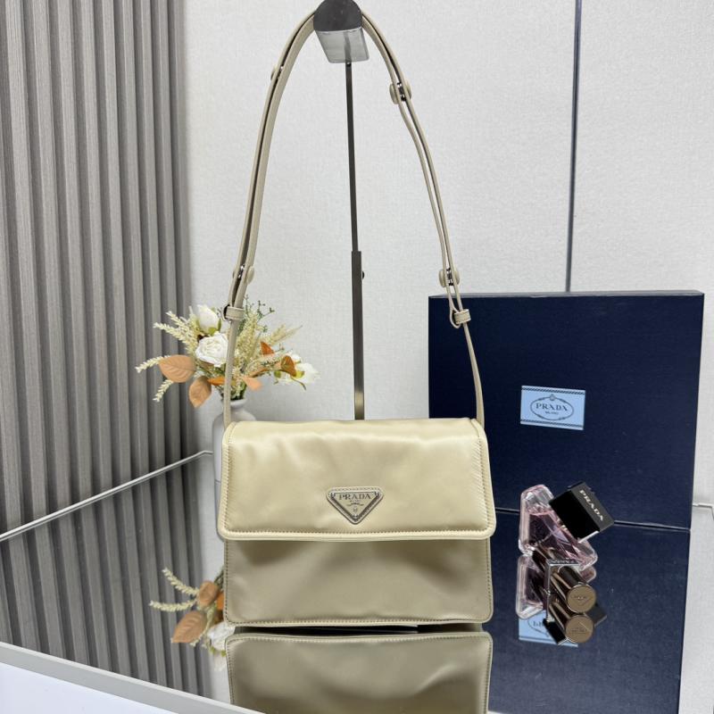 Prada Small padded Re-Nylon shoulder bag Beige 1BD313