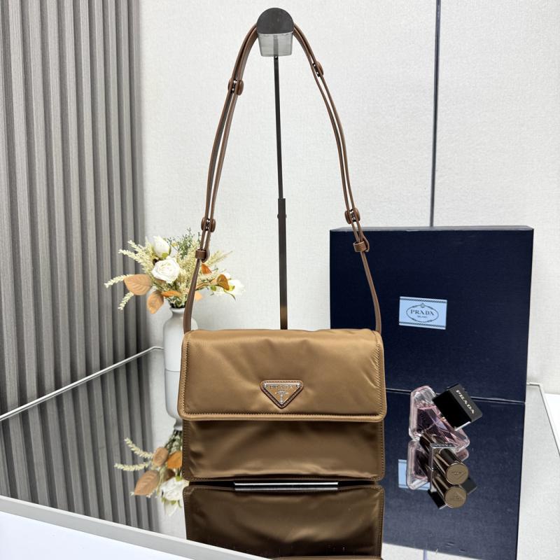 Prada Small padded Re-Nylon shoulder bag Brown 1BD313