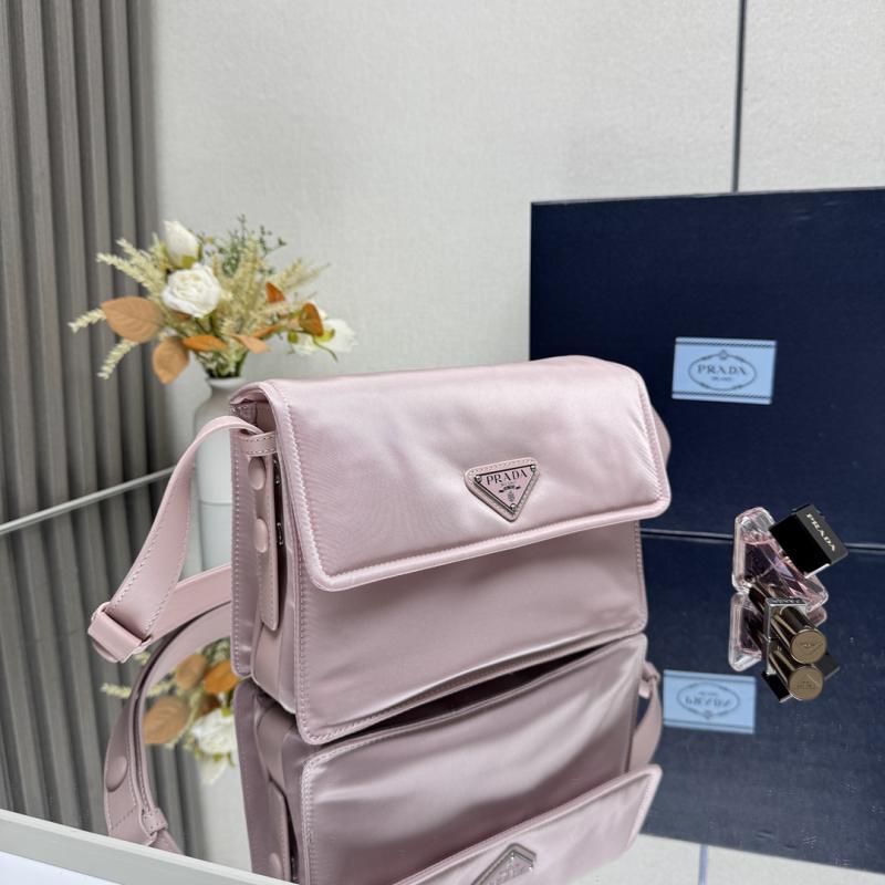 Prada Small padded Re-Nylon shoulder bag Pink 1BD313