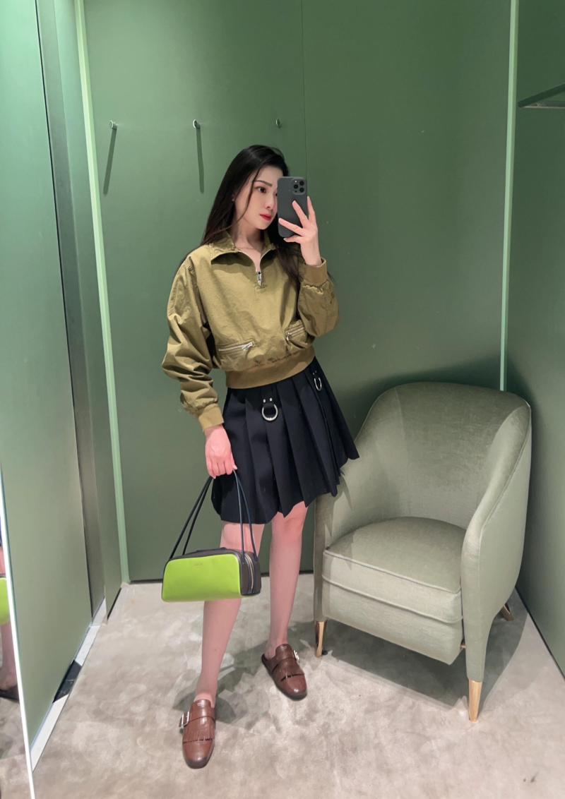 Prada Swing Leather shoulder bag Green 1BC249