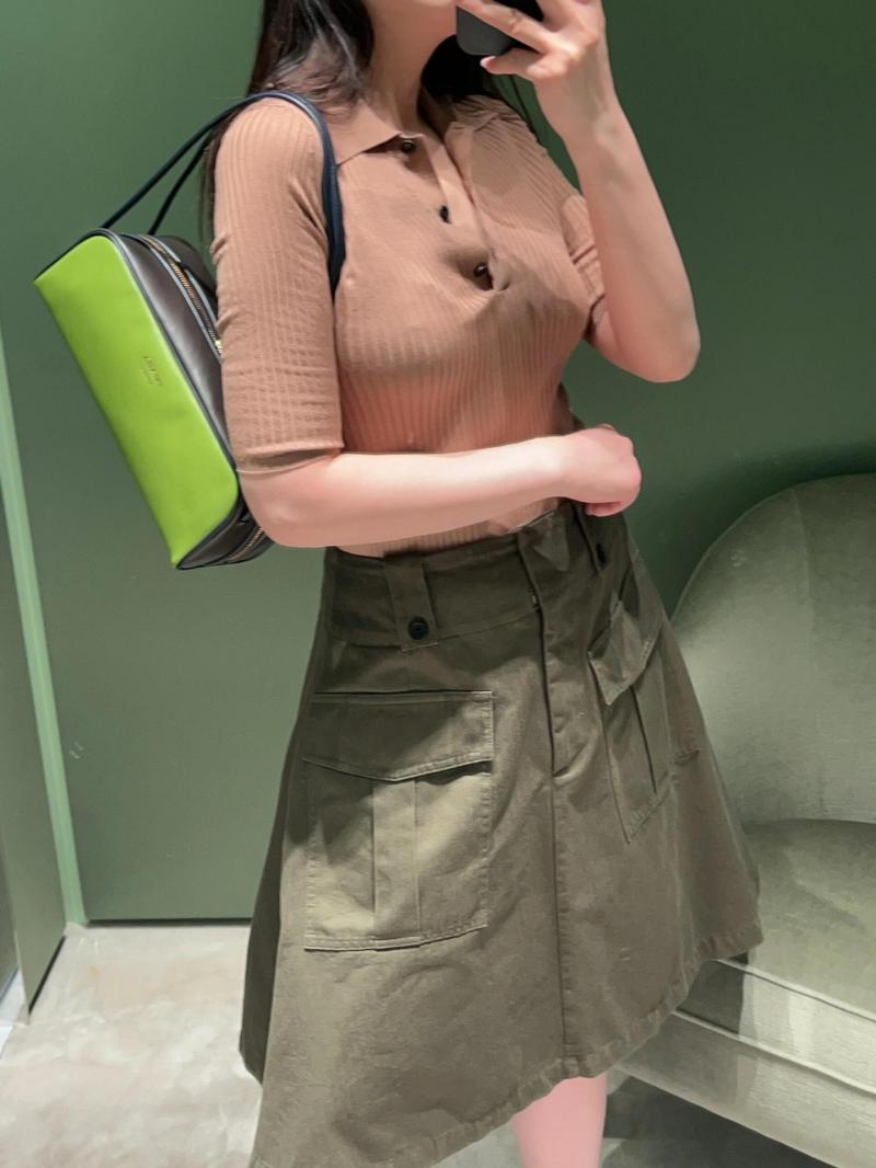 Prada Swing Leather shoulder bag Green 1BC249