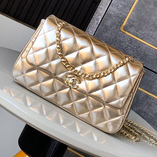 Small Chanel Flap Bag Gold AS54850
